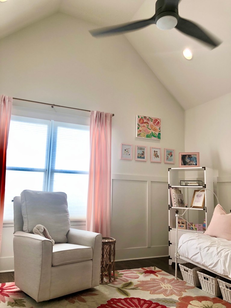 pink and white nursery